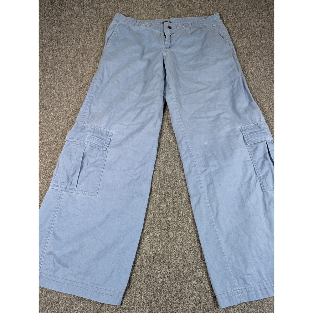Kuhl Womens Wide Leg Cargo Pants Light Blue Cotton Twill Utility Hiking Size S